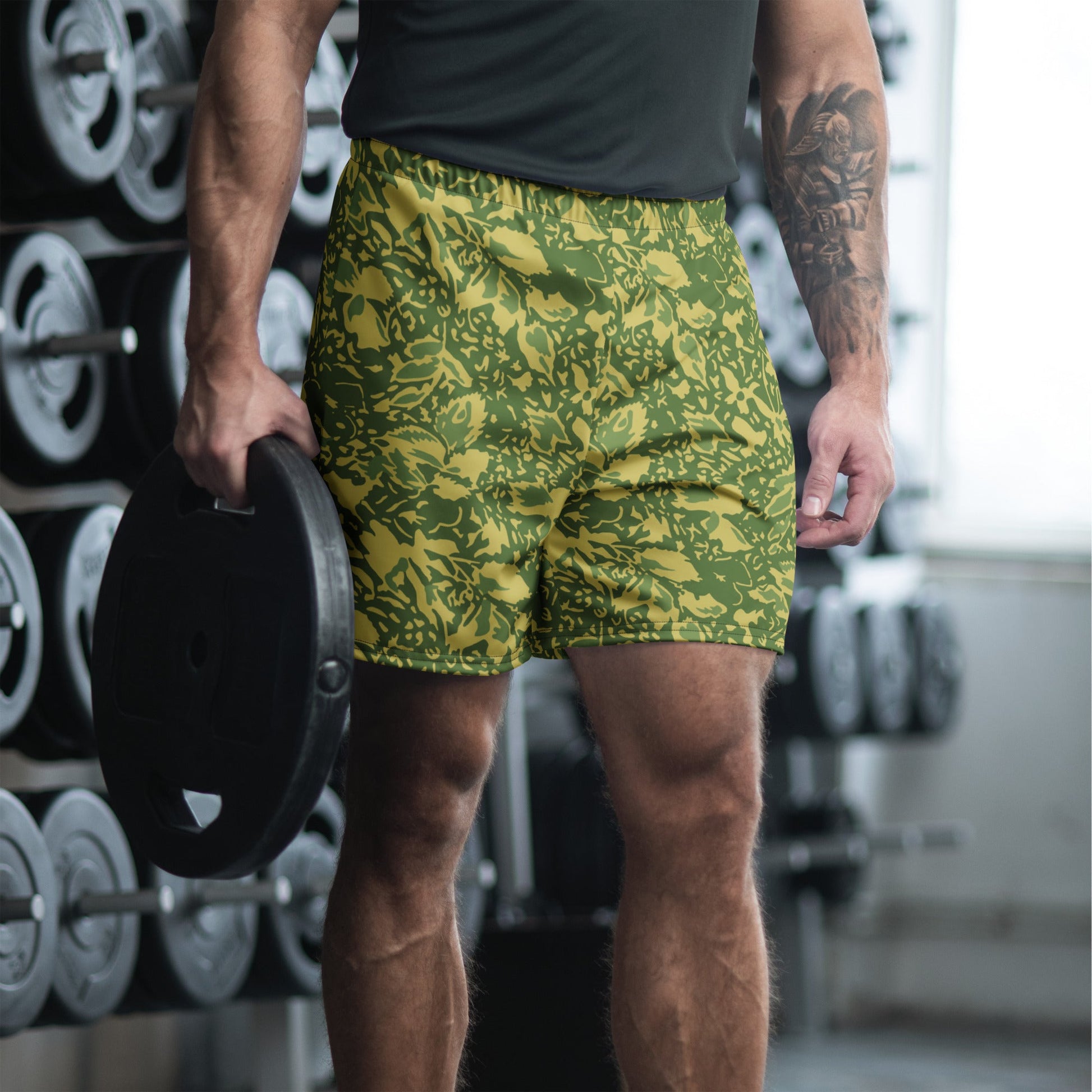 Romanian Soviet 1990 Leaf Spring CAMO Unisex Athletic Long Shorts - 2XS