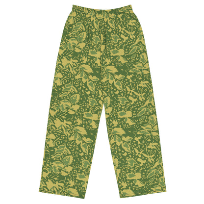 Romanian Soviet 1990 Leaf Spring CAMO unisex wide-leg pants - 2XS - Wide-leg Pants