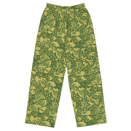 Romanian Soviet 1990 Leaf Spring CAMO unisex wide-leg pants - 2XS - Wide-leg Pants