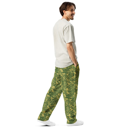 Romanian Soviet 1990 Leaf Spring CAMO Unisex Wide-Leg Joggers