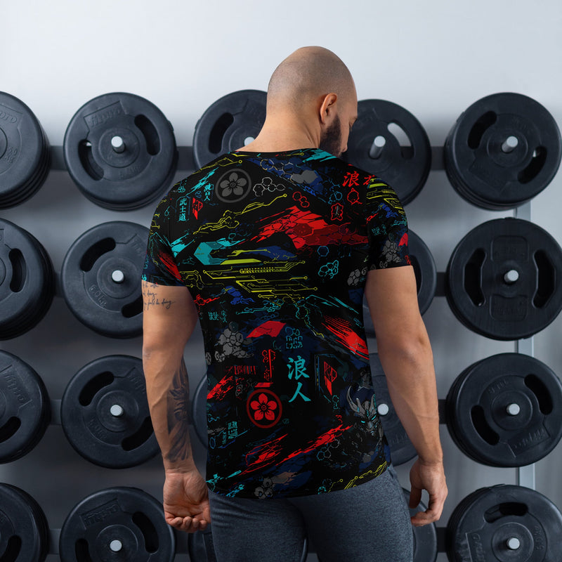 Ronin Neon Wraith Cyber CAMO Mens Athletic T-Shirt - Shirt