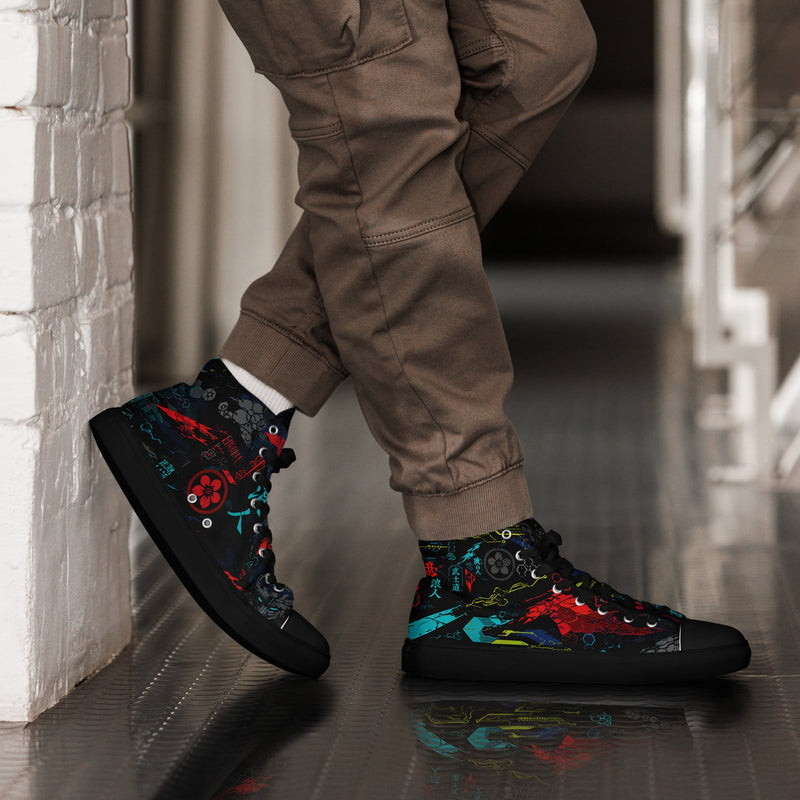 Ronin Neon Wraith Cyber CAMO Mens High-Top Canvas Shoes - 5