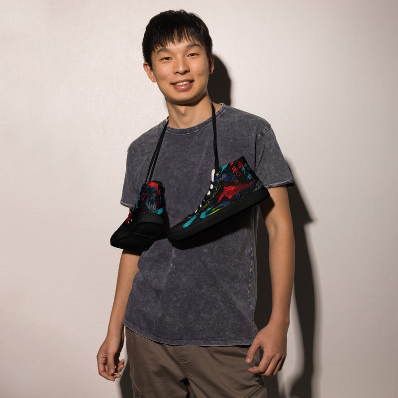 Ronin Neon Wraith Cyber CAMO Mens High-Top Canvas Shoes