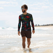 Ronin Neon Wraith Cyber CAMO Mens Long-Sleeve Rash Guard - XS - LS