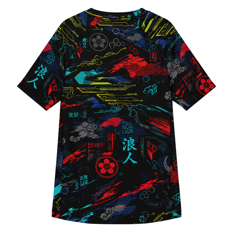 Ronin Neon Wraith Cyber CAMO Mens Short-Sleeve Rash Guard - SS