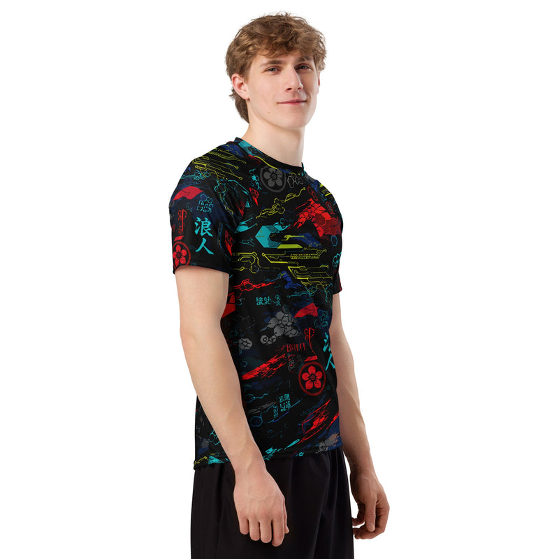 Ronin Neon Wraith Cyber CAMO Mens Short-Sleeve Rash Guard - SS