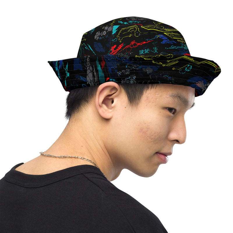 Ronin Neon Wraith Cyber CAMO Reversible Bucket Hat - Head