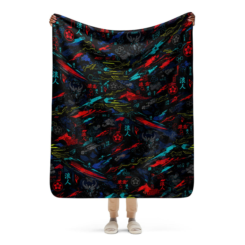 Ronin Neon Wraith Cyber CAMO Sherpa Blanket - 50″×60″