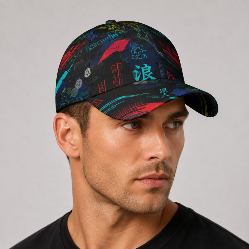 Ronin Neon Wraith Cyber CAMO Snapback Ball Cap - U / White - Head