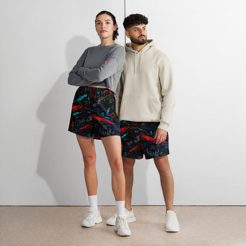 Ronin Neon Wraith Cyber CAMO Unisex Athletic Long Shorts