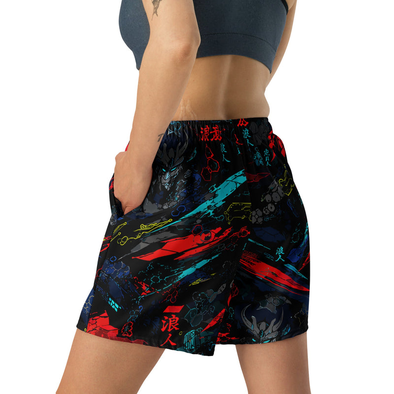 Ronin Neon Wraith Cyber CAMO Unisex Athletic Long Shorts