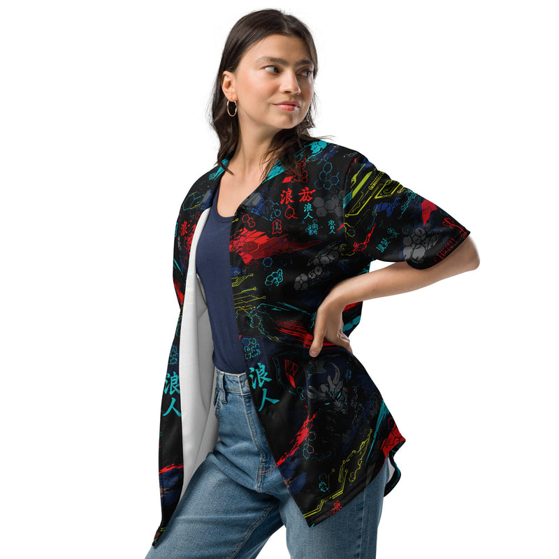 Ronin Neon Wraith Cyber CAMO Unisex Baseball Jersey