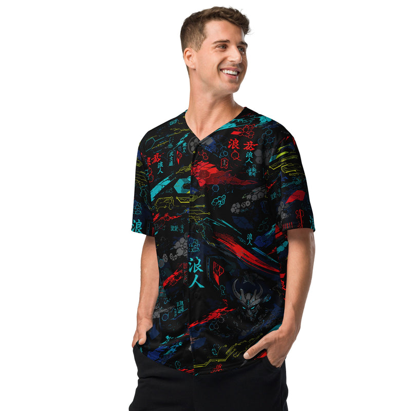 Ronin Neon Wraith Cyber CAMO Unisex Baseball Jersey