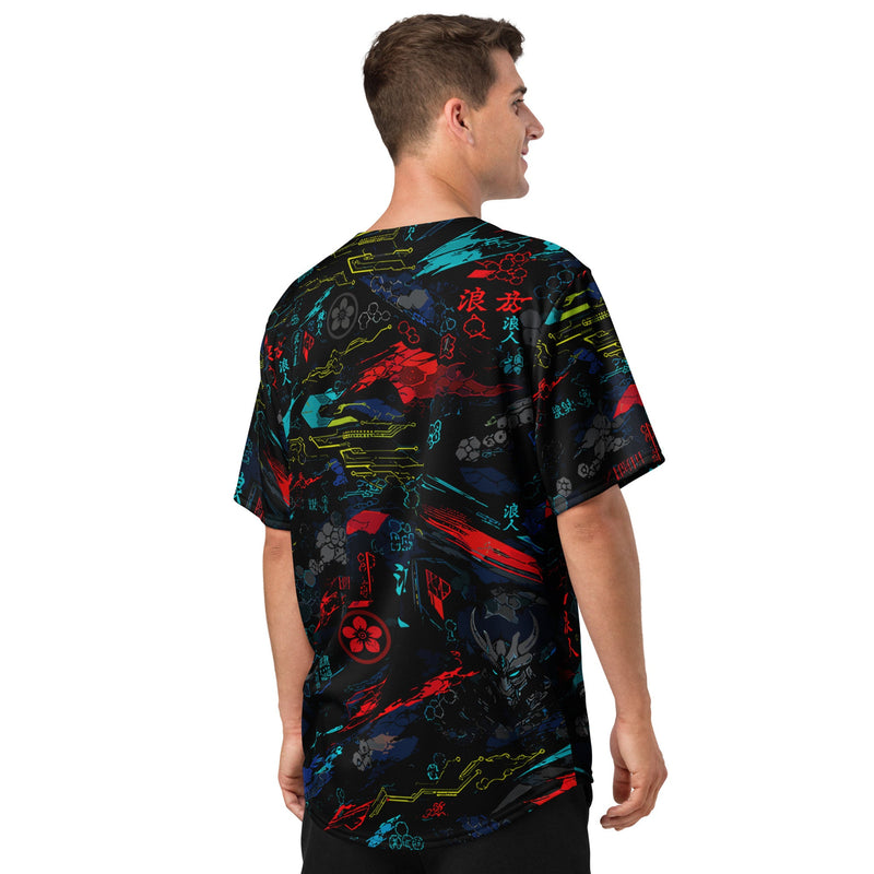 Ronin Neon Wraith Cyber CAMO Unisex Baseball Jersey