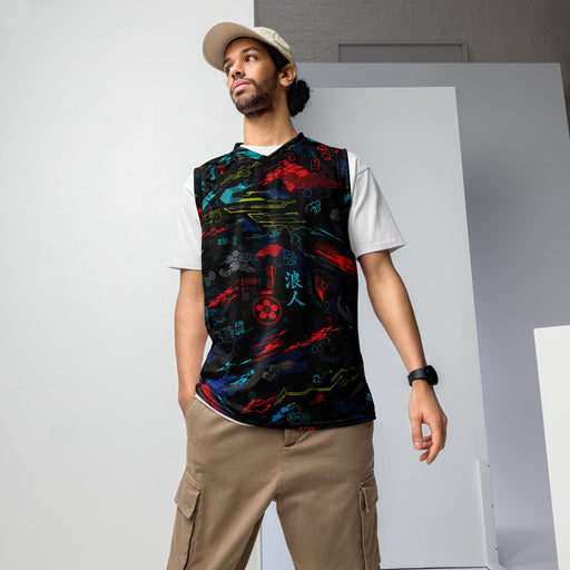Ronin Neon Wraith Cyber CAMO Unisex Basketball Jersey - 2XS