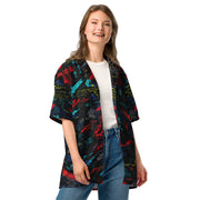 Ronin Neon Wraith Cyber CAMO Unisex Short-Sleeve Button Shirt - Button-Up