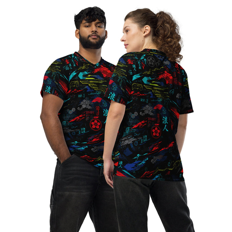 Ronin Neon Wraith Cyber CAMO Unisex Sports Jersey - 2XS