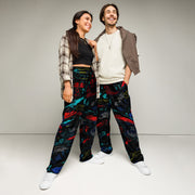 Ronin Neon Wraith Cyber CAMO Unisex Wide-Leg Joggers - 2XS