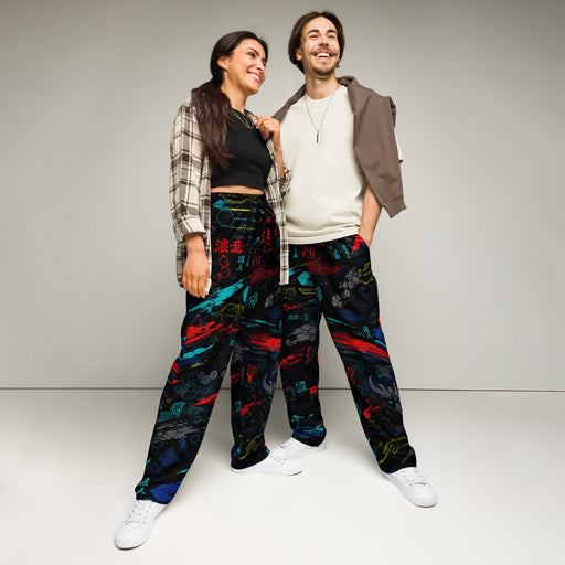 Ronin Neon Wraith Cyber CAMO Unisex Wide-Leg Joggers - 2XS