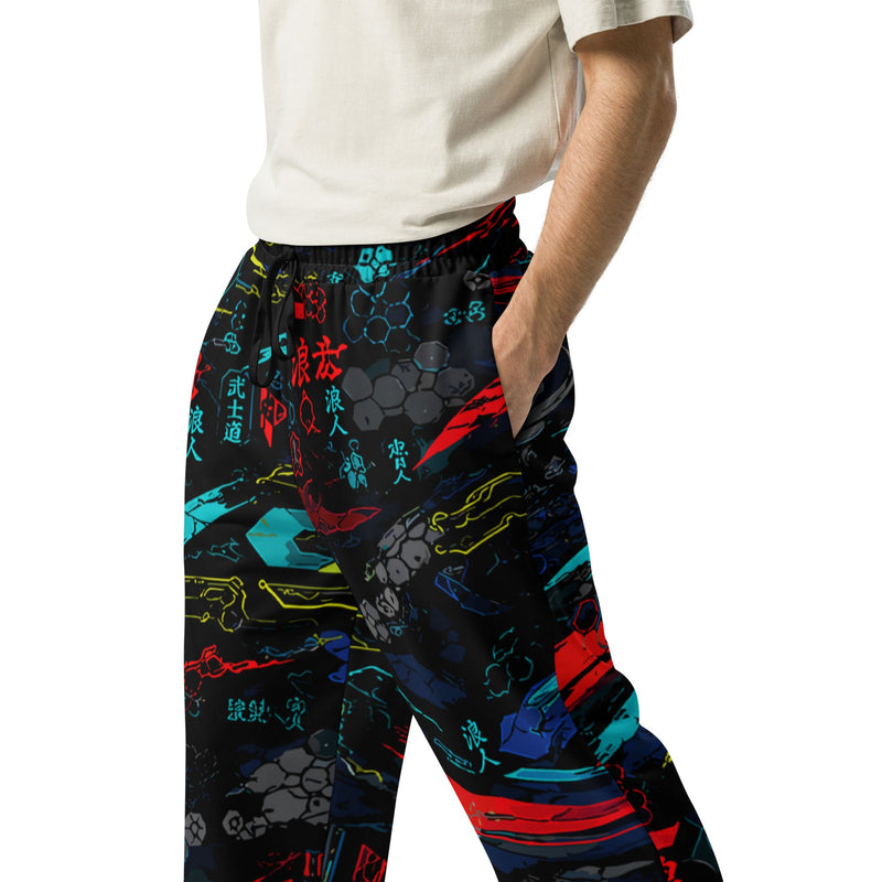 Ronin Neon Wraith Cyber CAMO Unisex Wide-Leg Joggers