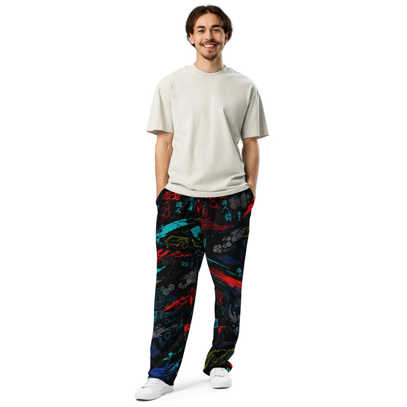 Ronin Neon Wraith Cyber CAMO Unisex Wide-Leg Joggers
