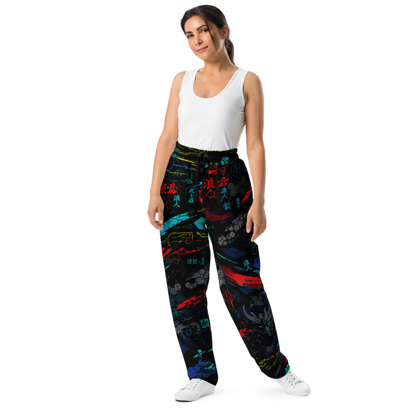 Ronin Neon Wraith Cyber CAMO Unisex Wide-Leg Joggers