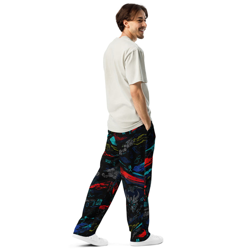 Ronin Neon Wraith Cyber CAMO Unisex Wide-Leg Joggers