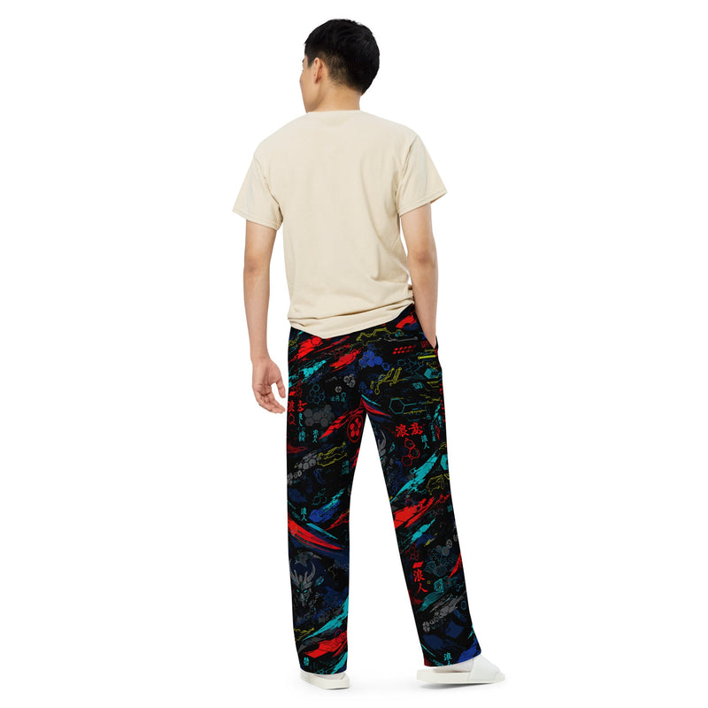 Ronin Neon Wraith Cyber CAMO Unisex Wide-Leg Leisure Pants - Pant