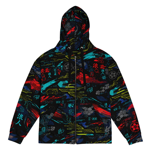 Ronin Neon Wraith Cyber CAMO Unisex Zip Hoodie - 2XS