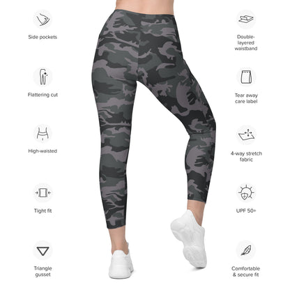 Rothco Style ERDL Black Urban CAMO Leggings with pockets - Womens With Pockets