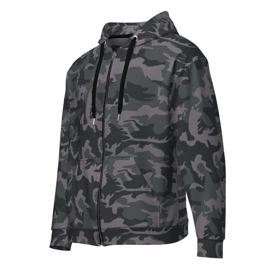 Rothco Style ERDL Black Urban CAMO Unisex zip hoodie - 2XS - Unisex Zip Hoodie