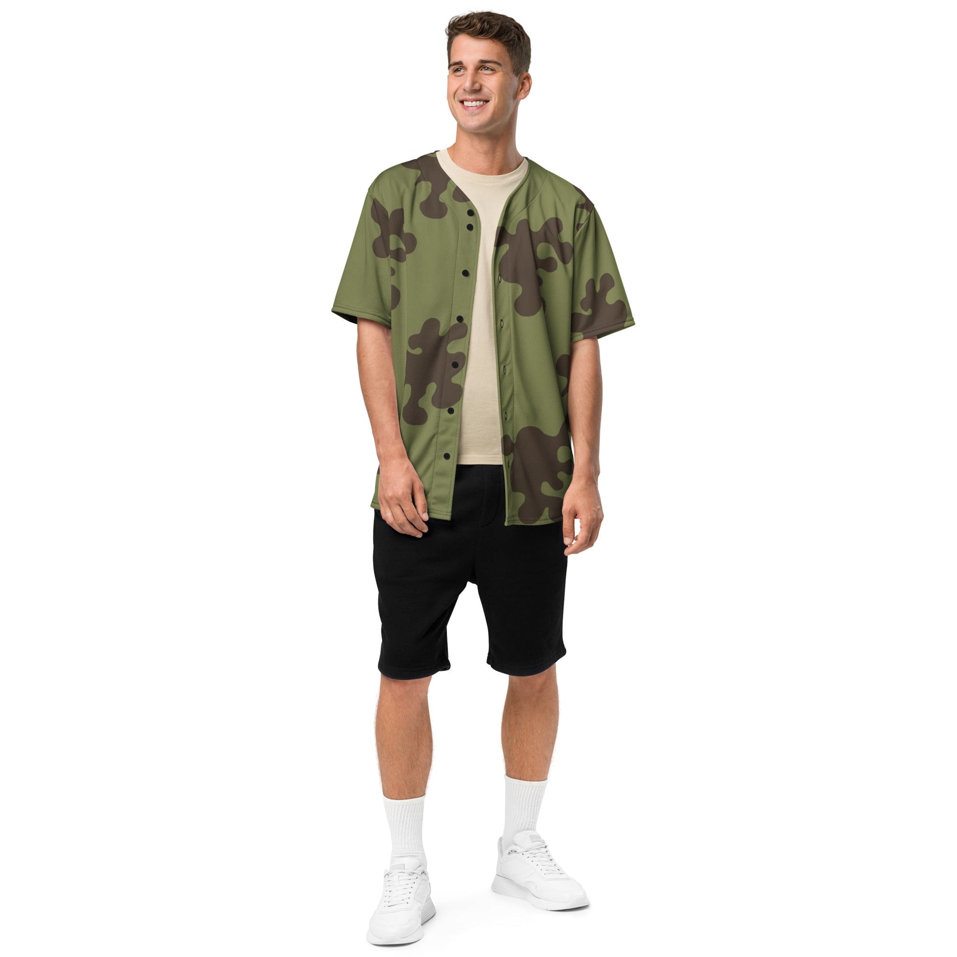 Russian Amoeba Green and Brown CAMO baseball jersey - Baseball Jerseys