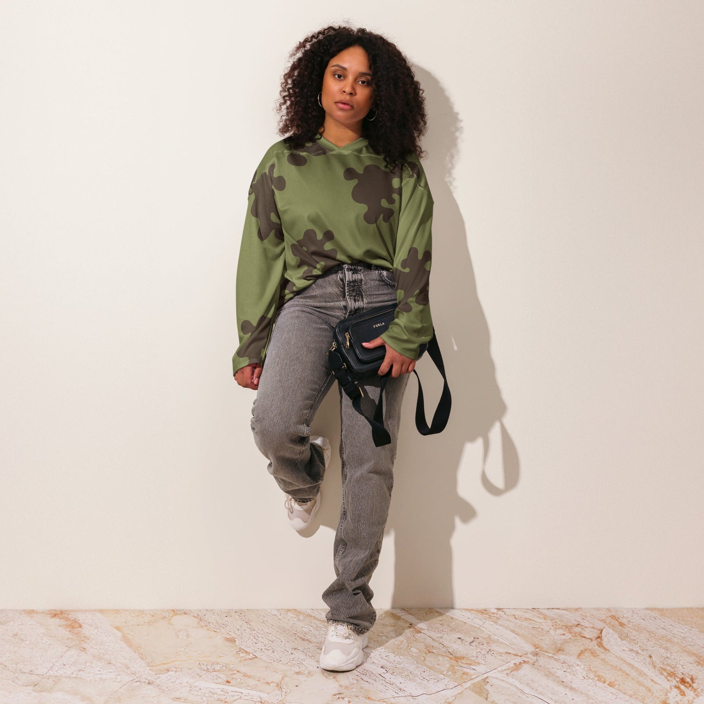 Russian Amoeba Green and Brown CAMO hockey fan jersey - Hockey Jerseys