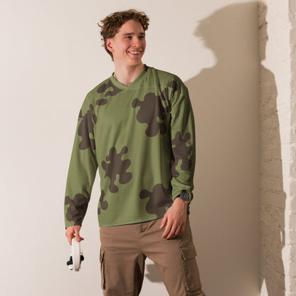 Russian Amoeba Green and Brown CAMO hockey fan jersey - Hockey Jerseys