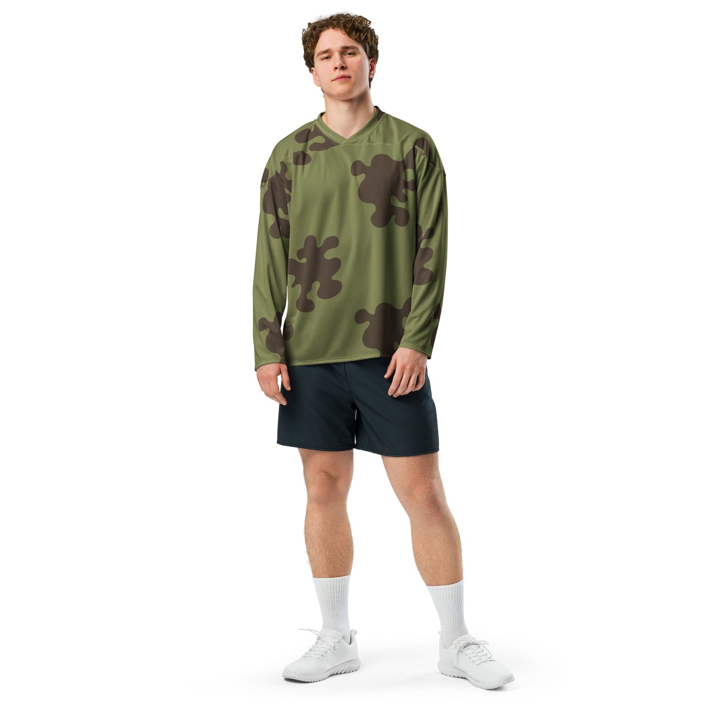 Russian Amoeba Green and Brown CAMO hockey fan jersey - Hockey Jerseys
