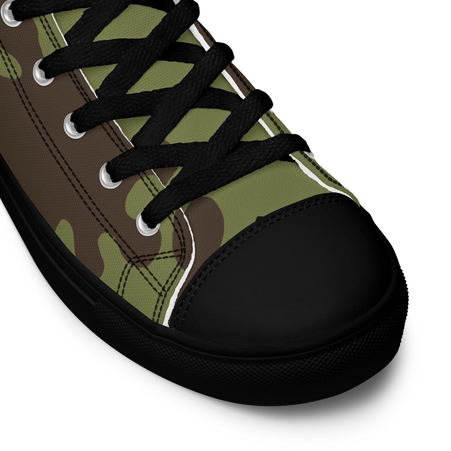 Russian Amoeba Green and Brown CAMO Mens high top canvas shoes - High Top Canvas Shoes