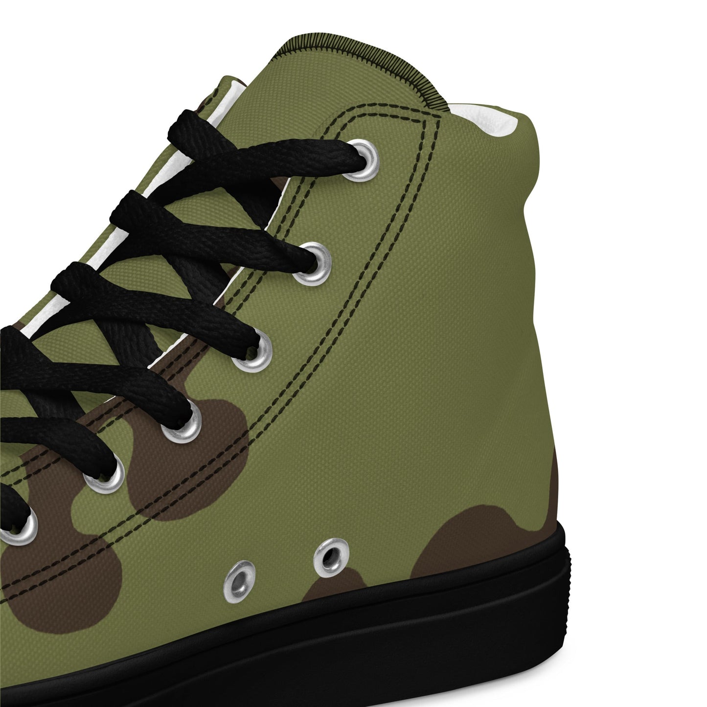 Russian Amoeba Green and Brown CAMO Mens high top canvas shoes - High Top Canvas Shoes