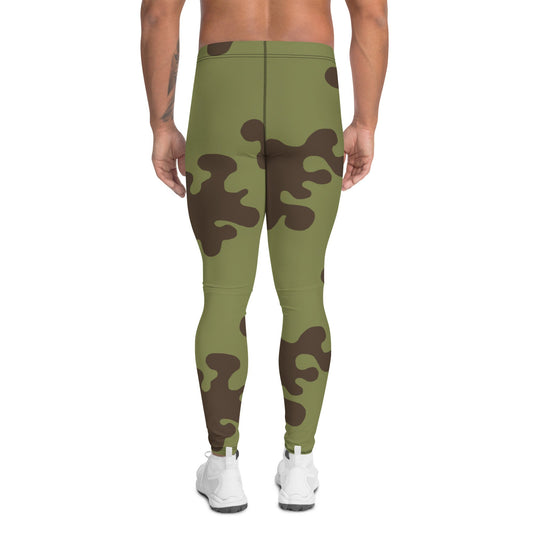 Russian Amoeba Green and Brown CAMO Mens Leggings