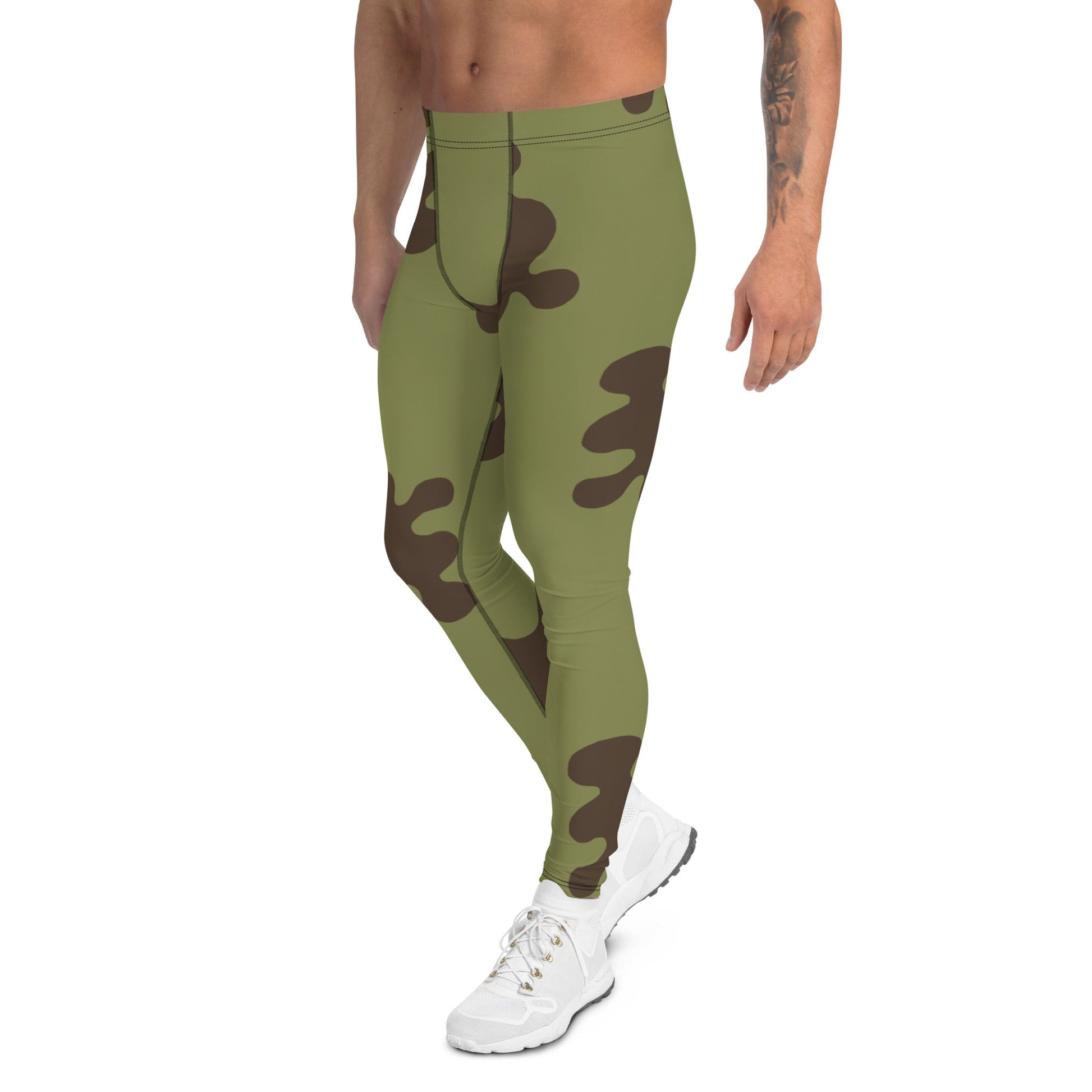 Russian Amoeba Green and Brown CAMO Mens Leggings