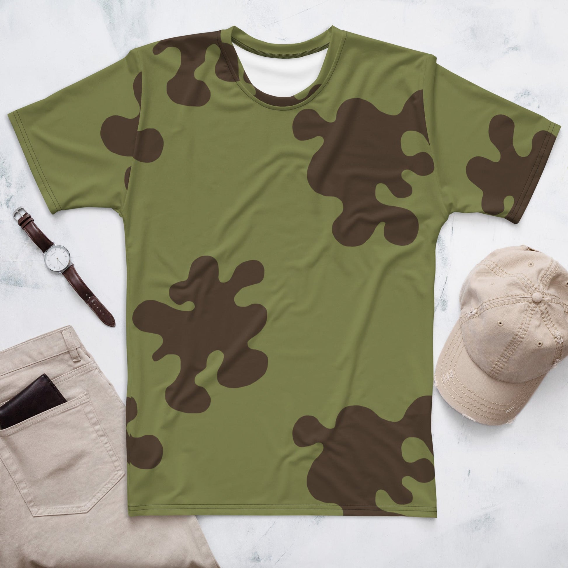 Russian Amoeba Green and Brown CAMO Mens t-shirt - XS - T-Shirts