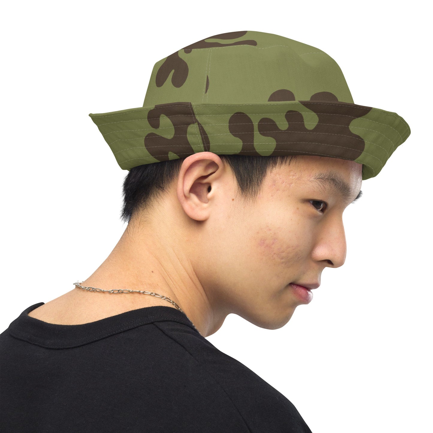 Russian Amoeba Green and Brown CAMO Reversible bucket hat - Bucket Hats