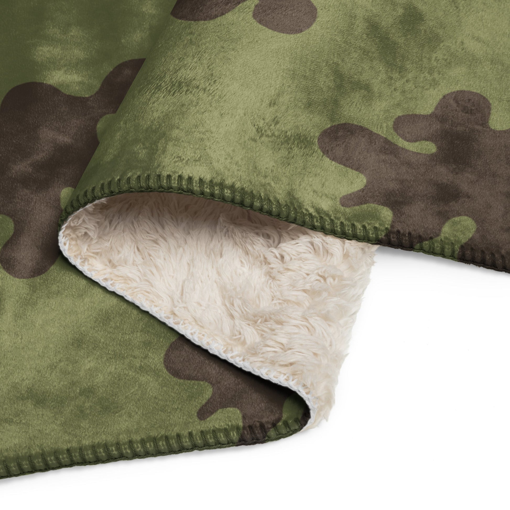 Russian Amoeba Green and Brown CAMO Sherpa blanket - Blankets