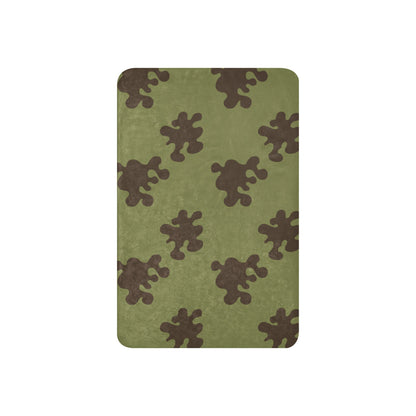 Russian Amoeba Green and Brown CAMO Sherpa blanket - Blankets
