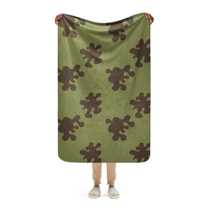 Russian Amoeba Green and Brown CAMO Sherpa blanket - 37″×57″ - Blankets