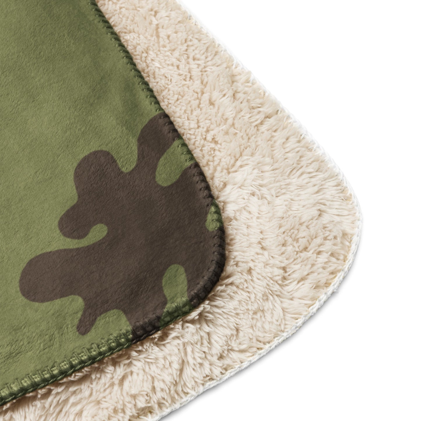 Russian Amoeba Green and Brown CAMO Sherpa blanket - Blankets