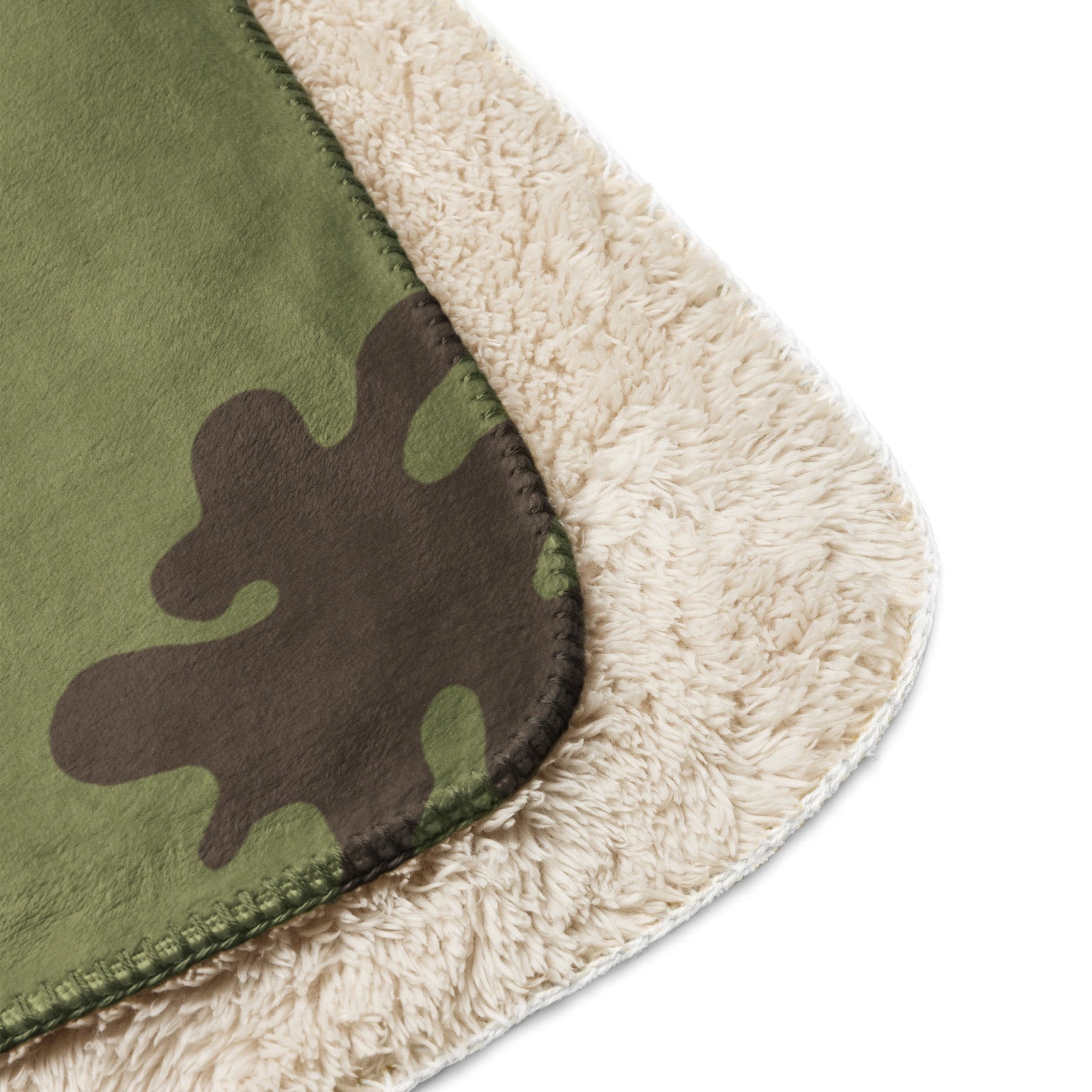 Russian Amoeba Green and Brown CAMO Sherpa blanket - Blankets