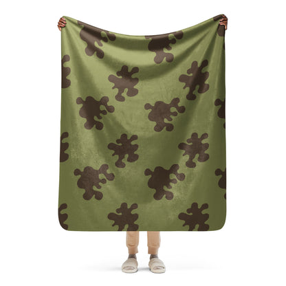 Russian Amoeba Green and Brown CAMO Sherpa blanket - 50″×60″ - Blankets