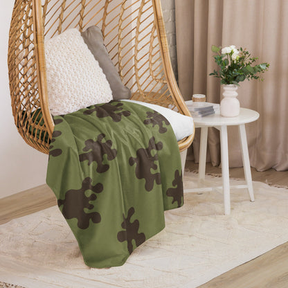 Russian Amoeba Green and Brown CAMO Sherpa blanket - Blankets