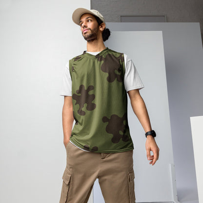 Russian Amoeba Green and Brown CAMO unisex basketball jersey - 2XS - Basketball Jerseys