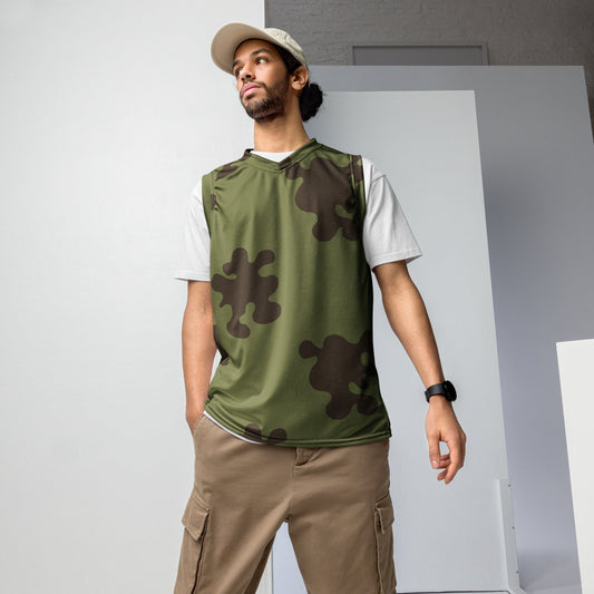 Russian Amoeba Green and Brown CAMO unisex basketball jersey - 2XS - Basketball Jerseys